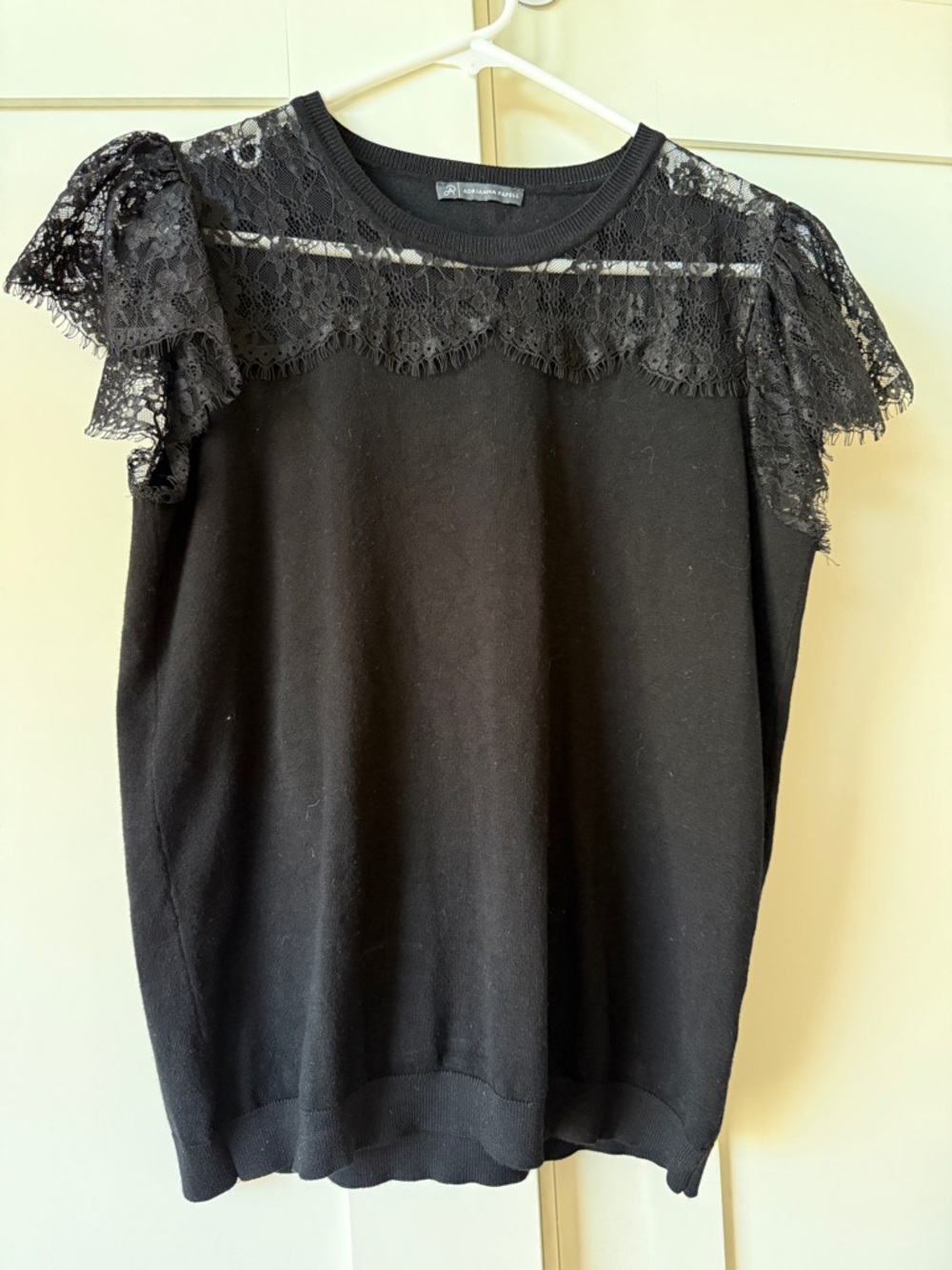 Adrianna Papell L Short Sleeve Knit Top